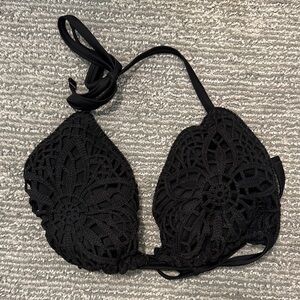 Black Crochet Bikini Top
